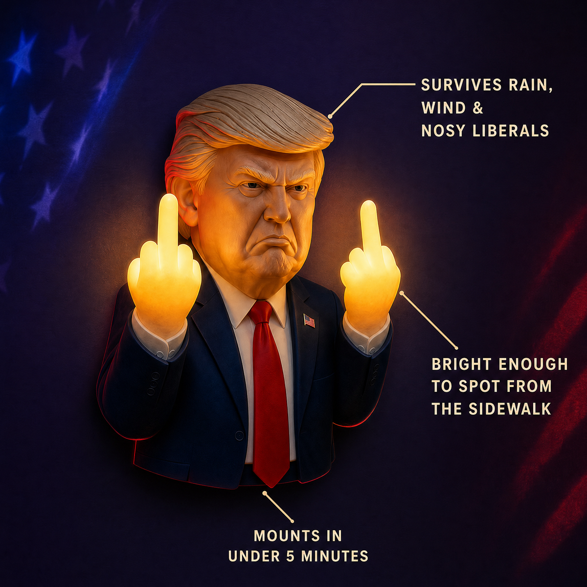 Trump Middle Finger Night Light